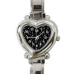 Black Star Space Heart Italian Charm Watch