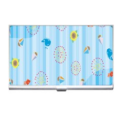 Animals Whale Sunflower Ship Flower Floral Sea Beach Blue Fish Business Card Holders