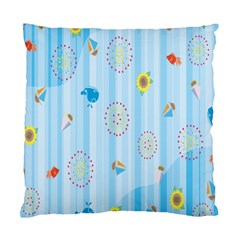 Animals Whale Sunflower Ship Flower Floral Sea Beach Blue Fish Standard Cushion Case (two Sides)