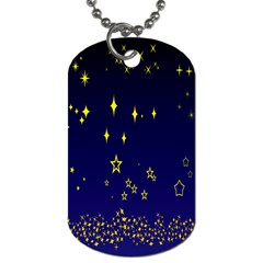 Blue Star Space Galaxy Light Night Dog Tag (two Sides) by Mariart