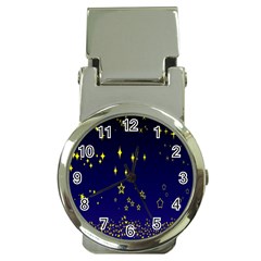 Blue Star Space Galaxy Light Night Money Clip Watches