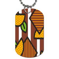 Chocolate Lime Brown Circle Line Plaid Polka Dot Orange Green White Dog Tag (two Sides)