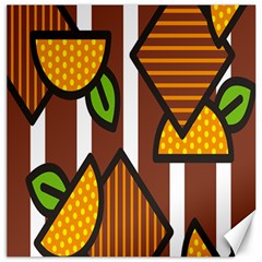 Chocolate Lime Brown Circle Line Plaid Polka Dot Orange Green White Canvas 16  X 16   by Mariart