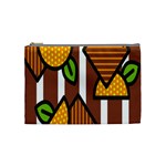 Chocolate Lime Brown Circle Line Plaid Polka Dot Orange Green White Cosmetic Bag (Medium)  Front