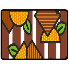 Chocolate Lime Brown Circle Line Plaid Polka Dot Orange Green White Fleece Blanket (large) 