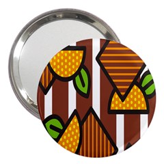 Chocolate Lime Brown Circle Line Plaid Polka Dot Orange Green White 3  Handbag Mirrors by Mariart