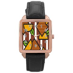 Chocolate Lime Brown Circle Line Plaid Polka Dot Orange Green White Rose Gold Leather Watch  by Mariart