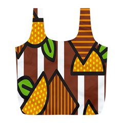 Chocolate Lime Brown Circle Line Plaid Polka Dot Orange Green White Full Print Recycle Bags (l)  by Mariart