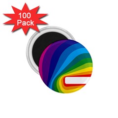 Circle Rainbow Color Hole Rasta Waves 1 75  Magnets (100 Pack) 
