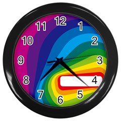 Circle Rainbow Color Hole Rasta Waves Wall Clocks (black) by Mariart