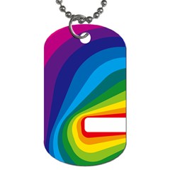 Circle Rainbow Color Hole Rasta Waves Dog Tag (two Sides) by Mariart