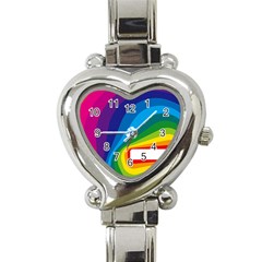 Circle Rainbow Color Hole Rasta Waves Heart Italian Charm Watch by Mariart