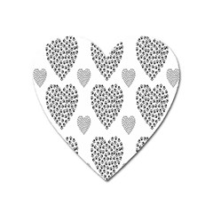 Black Paw Hearts Love Animals Heart Magnet by Mariart