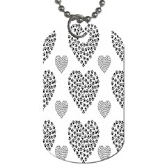 Black Paw Hearts Love Animals Dog Tag (one Side) by Mariart