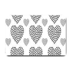 Black Paw Hearts Love Animals Small Doormat 