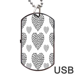 Black Paw Hearts Love Animals Dog Tag Usb Flash (two Sides) by Mariart