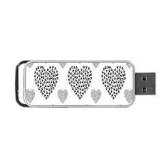 Black Paw Hearts Love Animals Portable Usb Flash (two Sides) by Mariart
