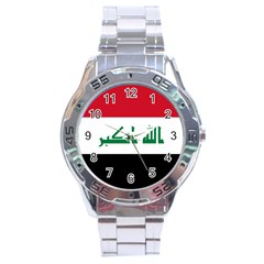 Flag Of Iraq Stainless Steel Analogue Watch by abbeyz71