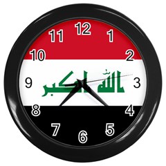 Flag Of Iraq  Wall Clocks (black) by abbeyz71