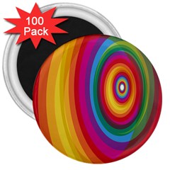 Circle Rainbow Color Hole Rasta 3  Magnets (100 Pack) by Mariart