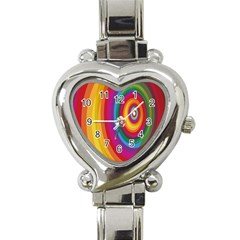 Circle Rainbow Color Hole Rasta Heart Italian Charm Watch by Mariart