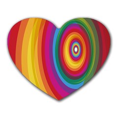 Circle Rainbow Color Hole Rasta Heart Mousepads by Mariart