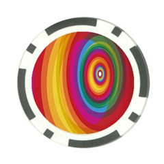 Circle Rainbow Color Hole Rasta Poker Chip Card Guard (10 Pack)