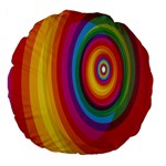 Circle Rainbow Color Hole Rasta Large 18  Premium Flano Round Cushions Front