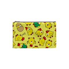 Animals Yellow Chicken Chicks Worm Green Cosmetic Bag (small)  by Mariart