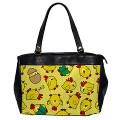 Animals Yellow Chicken Chicks Worm Green Office Handbags by Mariart