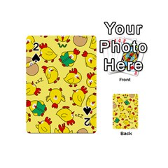 Animals Yellow Chicken Chicks Worm Green Playing Cards 54 (mini) 