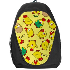 Animals Yellow Chicken Chicks Worm Green Backpack Bag by Mariart