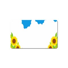 Cloud Blue Sky Sunflower Yellow Green White Magnet (name Card) by Mariart