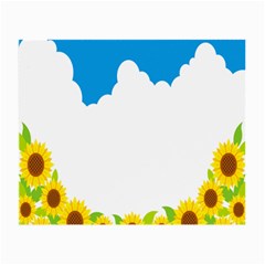 Cloud Blue Sky Sunflower Yellow Green White Small Glasses Cloth by Mariart