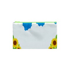 Cloud Blue Sky Sunflower Yellow Green White Cosmetic Bag (xs) by Mariart