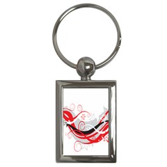 Flower Floral Star Red Wave Key Chains (rectangle) 