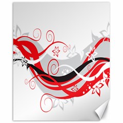 Flower Floral Star Red Wave Canvas 16  X 20   by Mariart