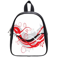 Flower Floral Star Red Wave School Bags (small) 