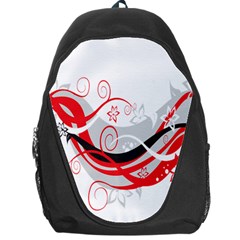 Flower Floral Star Red Wave Backpack Bag