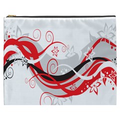 Flower Floral Star Red Wave Cosmetic Bag (xxxl)  by Mariart