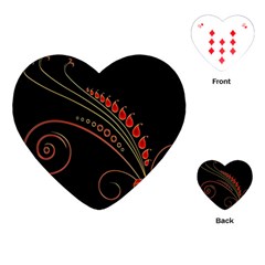 Flower Leaf Red Black Playing Cards (heart) 