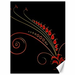 Flower Leaf Red Black Canvas 36  X 48   by Mariart