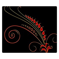 Flower Leaf Red Black Double Sided Flano Blanket (small) 