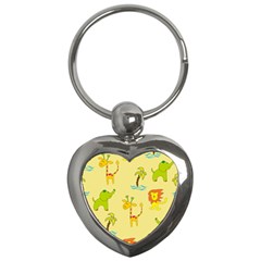 Cute Animals Elephant Giraffe Lion Key Chains (heart) 