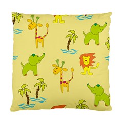 Cute Animals Elephant Giraffe Lion Standard Cushion Case (two Sides)