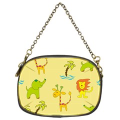 Cute Animals Elephant Giraffe Lion Chain Purses (two Sides) 