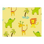 Cute Animals Elephant Giraffe Lion Double Sided Flano Blanket (Mini)  35 x27  Blanket Front