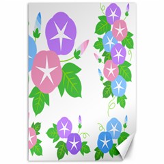 Flower Floral Star Purple Pink Blue Leaf Canvas 12  X 18   by Mariart