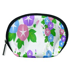 Flower Floral Star Purple Pink Blue Leaf Accessory Pouches (medium)  by Mariart