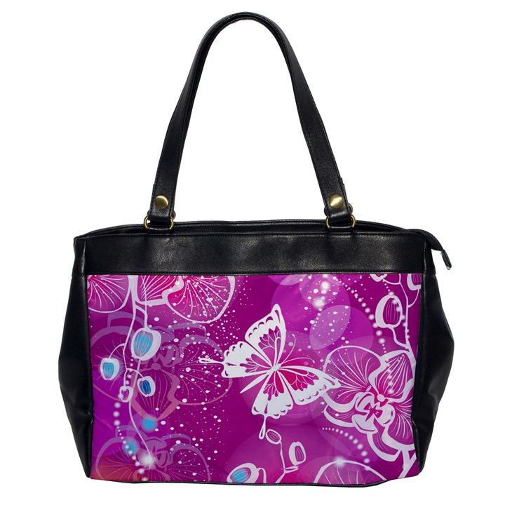 Flower Butterfly Pink Office Handbags